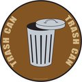 Superior Mark Floor Sign, Rubber, Brown Trash Can, 17.5in RFS0912